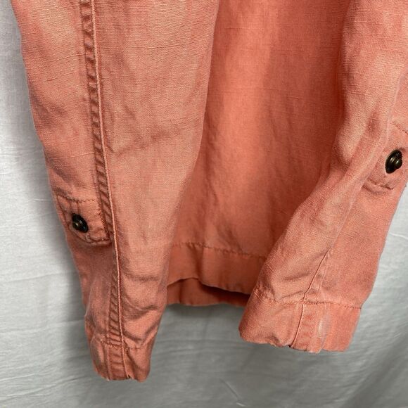 TOMMY BAHAMA Pants Linen Blend Convertible Cropped Wide Leg Womens 14 Coral - Picture 10 of 13